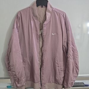 Nike Women's Pink Bomber Jacket-fully Reversable